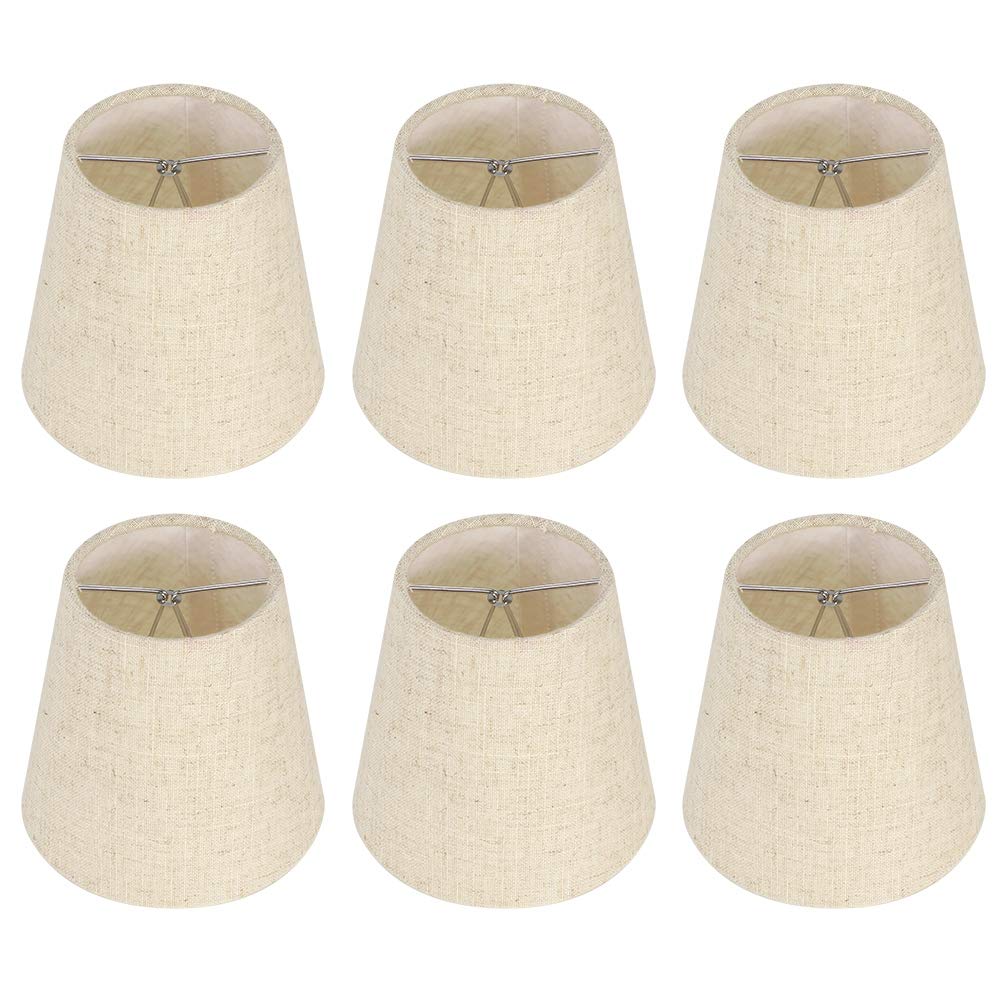 Gaorgas Fabric Solid Lampshade, Cross Linen Clip Style,E14 Bulbs Type Suitable for Bedrooms,Halls,Studies, Hotels,Studios