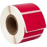 HouseLabels Compatible with Zebra, 1" Core, Red, 1.5" x 1" | Multipurpose Labels Compatible With Zebra and Rollo Printers, 1 Roll / 520 Labels per Roll