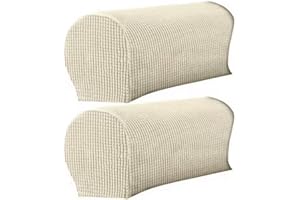 YOGSEY 2 Pcs Couch Arm Covers Polyester Anti- Slip Armchair Cover Stretch Armrest Cover for Chairs Sofa Stretch Armrest Covers Furniture Protector Washable Armchair Slipcovers