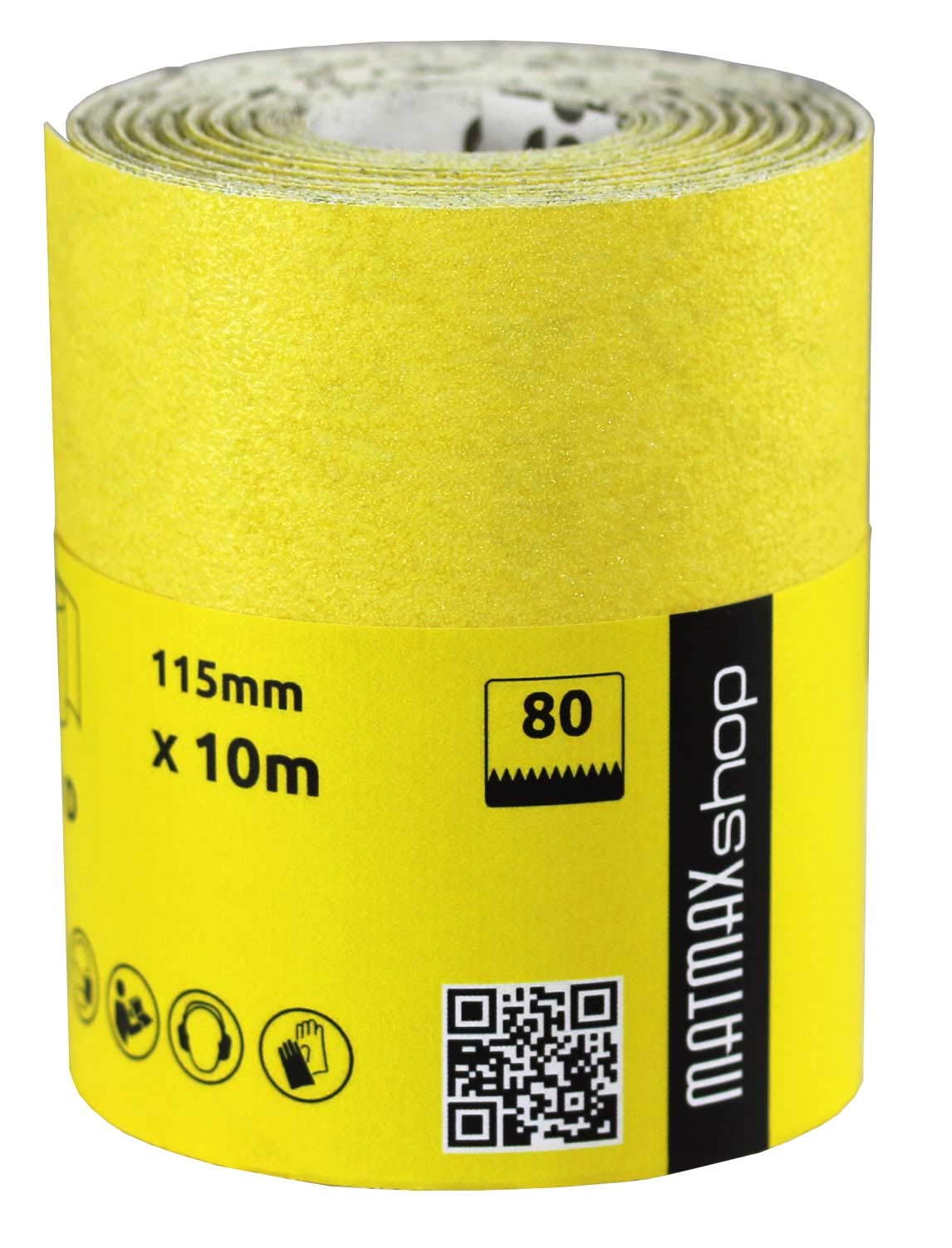 MatMax Pack of KLINGSPOR (Germany) 115mm x 10m Aluminium Oxide Sandpaper Roll + Gift (Grit, 80)