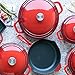 Zelancio Enameled 2-Quart Cast Iron Sauce Pan, Pot with Lid. Perfect as a Bean Pot, Spaghetti Sauce Pot, Barbecue Sauce Pot, or Pasta Sauce Pot, Cayenne Red