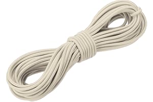 DMiotech 1/8"(3mm) 33ft(10m) Elastic String Cord Jewelry Stretchy Cord Beige for Bracelets Bead String Camping Tie Down