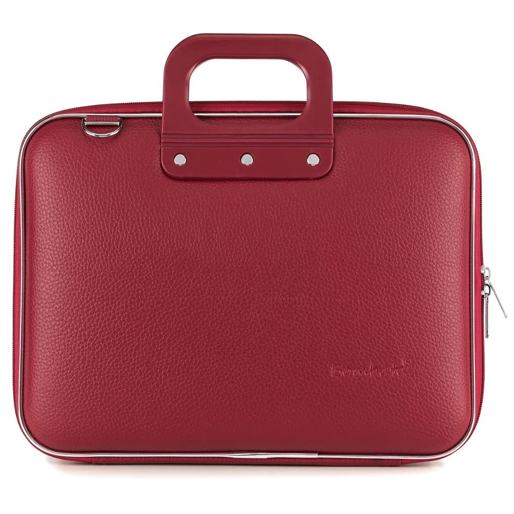 Bombata Unisex-Adult Classic Briefcase For 13" Laptop Borgogna Purse Red (Borgogna Red)