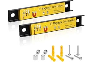 UCINNOVATE Magnetic Tool Holder Bar, 2 Pack 8” Heavy-Duty Tool Organizer for Garage, Workshop & Home Use, Easy Installation Secure Storage for Wrenches, Screwdrivers, Pliers, and Hand Tools