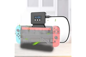 EEEKit Cooling Fan for Nintendo Switch, Temperature Display Cooler for NS Docking Station, Adjustable Fan Speed, USB Powered