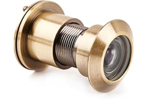 Guangstar Safety Security One Way Front Door Viewer with 220 Degree Angle, Heavy Duty Peephole made by Brass with Privacy Cover, Antique Bronze, Pack of 1