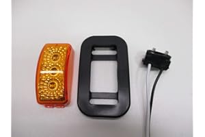 C2W Amber LED 2.5" Truck Trailer RV Clearance Side Marker Light/Grommet Mount