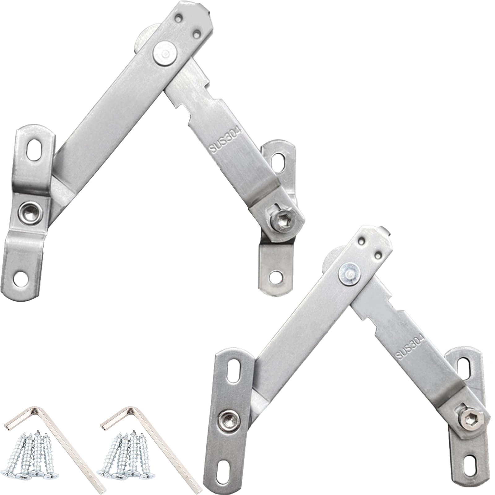 2 Sets Window Restrictors Locks Stainless Steel Child Restrictor Security Lock Safety Catch Window Restrictors for Home Kindergarten School