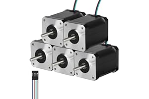 BESJMYT Nema 17 Stepper Motor Bipolar 1.8 Deg Standard Step Angle 760mNm(107.62oz.in) High Torque 59MM 2.1A 42 Motors 2 Phase 4 Lead for 3D Printer CNC Industrial Machine, 1.66x1.66x2.33inch