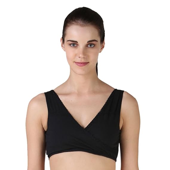 Morph Pull On Leak Proof Nursing Bra/Night Feeding Bra/Pregnancy Bra/Maternity Bra/Sleep Bra/India's First Leak Proof Bra/Prevents Embarrassing leaks Black