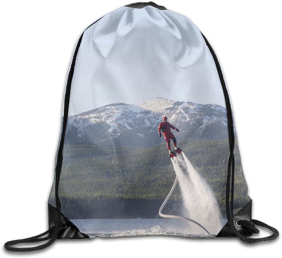 Unisex Extreme Sports Flyboards On Whitefish Lake Lightweight Water Resistant Bunched Hiking Team Issue Tote Storage Gymbag Gym Drawstring Bags Sackpack Gift