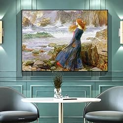 John William Waterhouse Art Prints - Miranda the