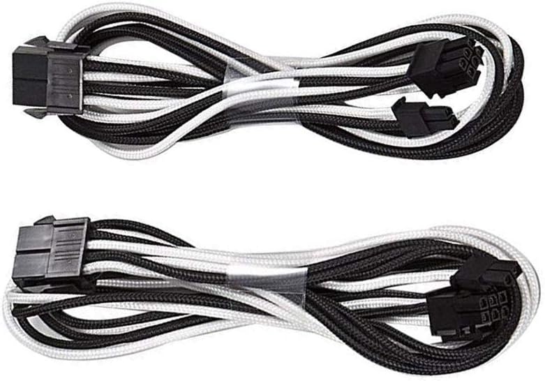 Antec PCIE 6+2 pin Sleeved Cable Extension 50cm Black/White