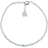 NJCRAFT Dainty Crystal Bracelet for Women – 2-3mm Faceted Bead Bracelet | Elegant Stackable Minimalist Jewelry for Everyday Wear