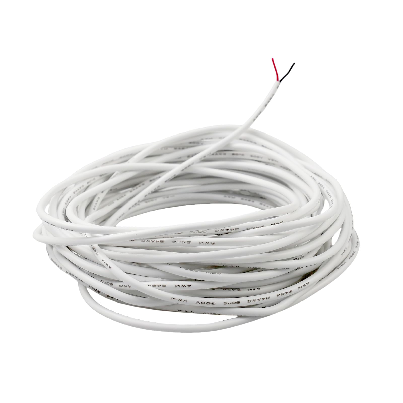 ZoZoMaiy 10 Meter 24AWG White Electrical Wire, Outer Diameter 3MM, 2 Core Round PVC Mains Electrical Cable Twin Flexible Cable, Wear-Resistant, Oxidation Resistance for Installing Low-Power Appliances