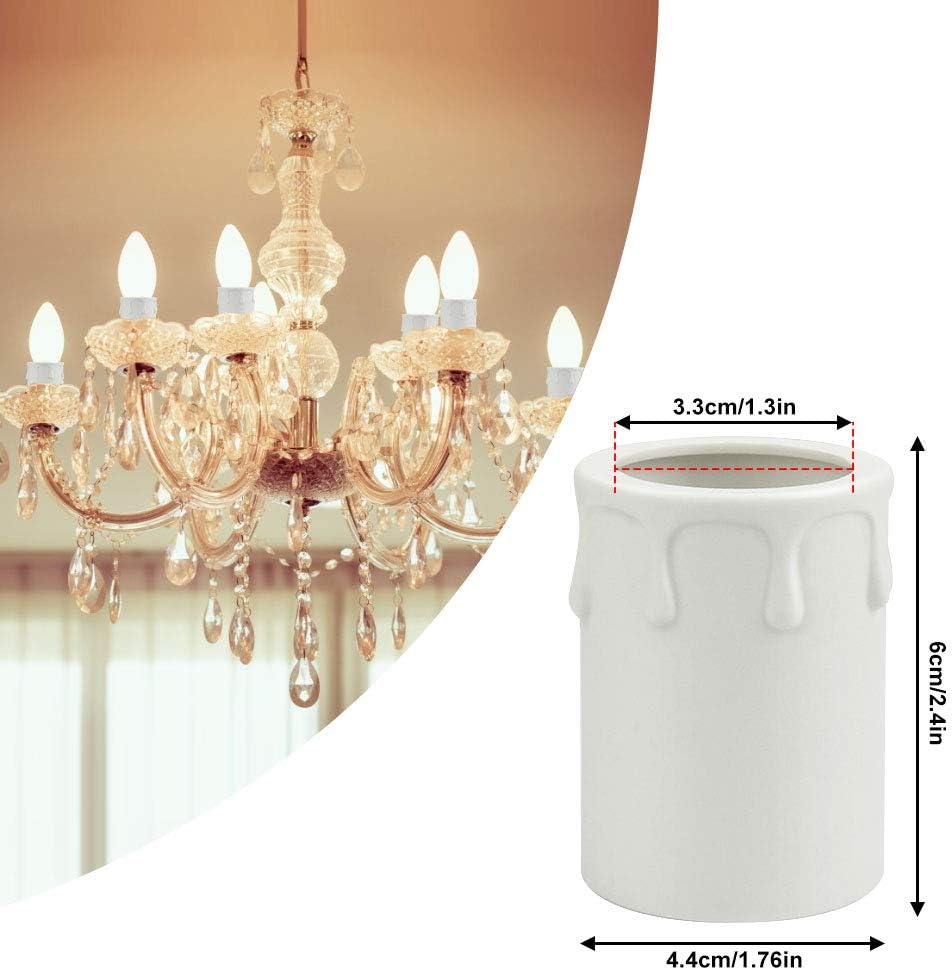 EMAGEREN 8 Pack Candle Drip Sleeves 43 * 60mm Candle Socket Covers Chandelier Candle Sleeves Plastic Covers Tubes Candelabra Base for Most Chandeliers Wall Light and Christmas Decoration - Image 3
