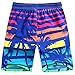 ALiberSoul Men’s Swim Trunks Hawaiian Board Shorts Coconut Tree Surf Bathing Suits for Beachwear Tropical Design, XL Blue