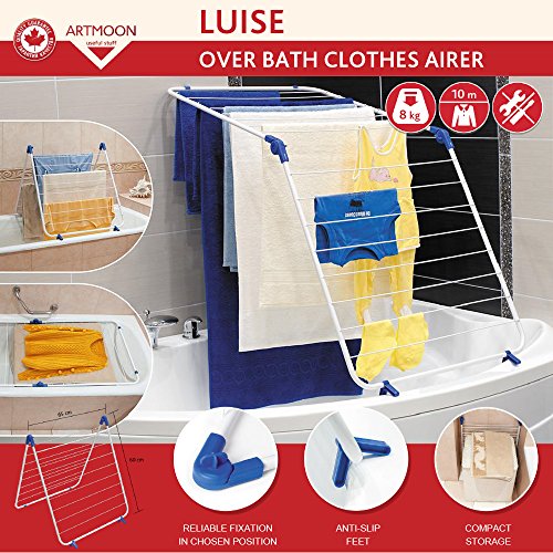 ArtMoon Louise Collapsible Clothes Dryer, Folding Airer, Over Bath