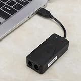 ASHATA USB 2.0 to Dual Port RJ11 Ethernet Adapter 56k Fax Modem Win 7/10 view 2
