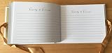 ukgiftstoreonline White Wedding Guest Book with Gold Ribbon view 3