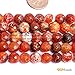 GEM-Inside Fire Agate Gemstone Gem Loose Beads Faceted 8mm Natural Beads Round Crystal Energy Stone Power Beads for Jewelry Making 15