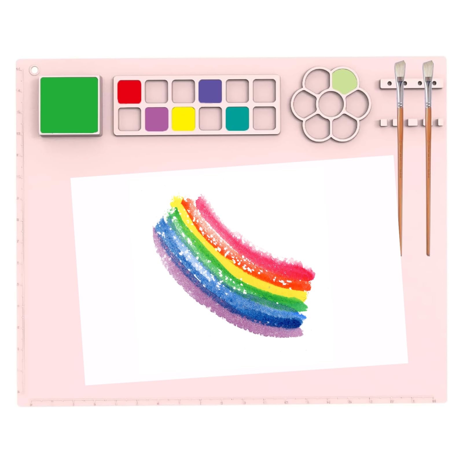 Silicone Craft Mat 20x16, Non-Stick Sheet, Collapsible Art Mat, Washable & Reusable for Children, Crafting & Watercolor Painting, DIY Creation (Pink)