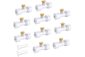 HOMENOTE 10 Pack Brass Misting Nozzles for Outdoor Cooling System, Mister Replacement Nozzles Tee and Plugs for 1/4" Tubing
