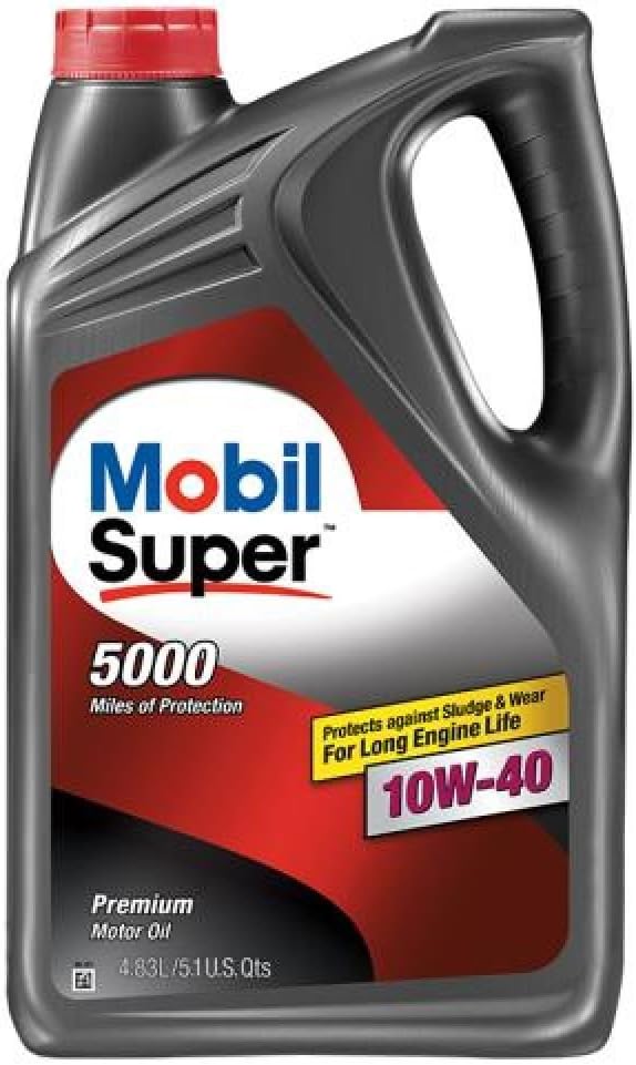 Mobil Super (120843-4PK 10W-40 Motor Oil - 5 Quart, (Pack of 4)