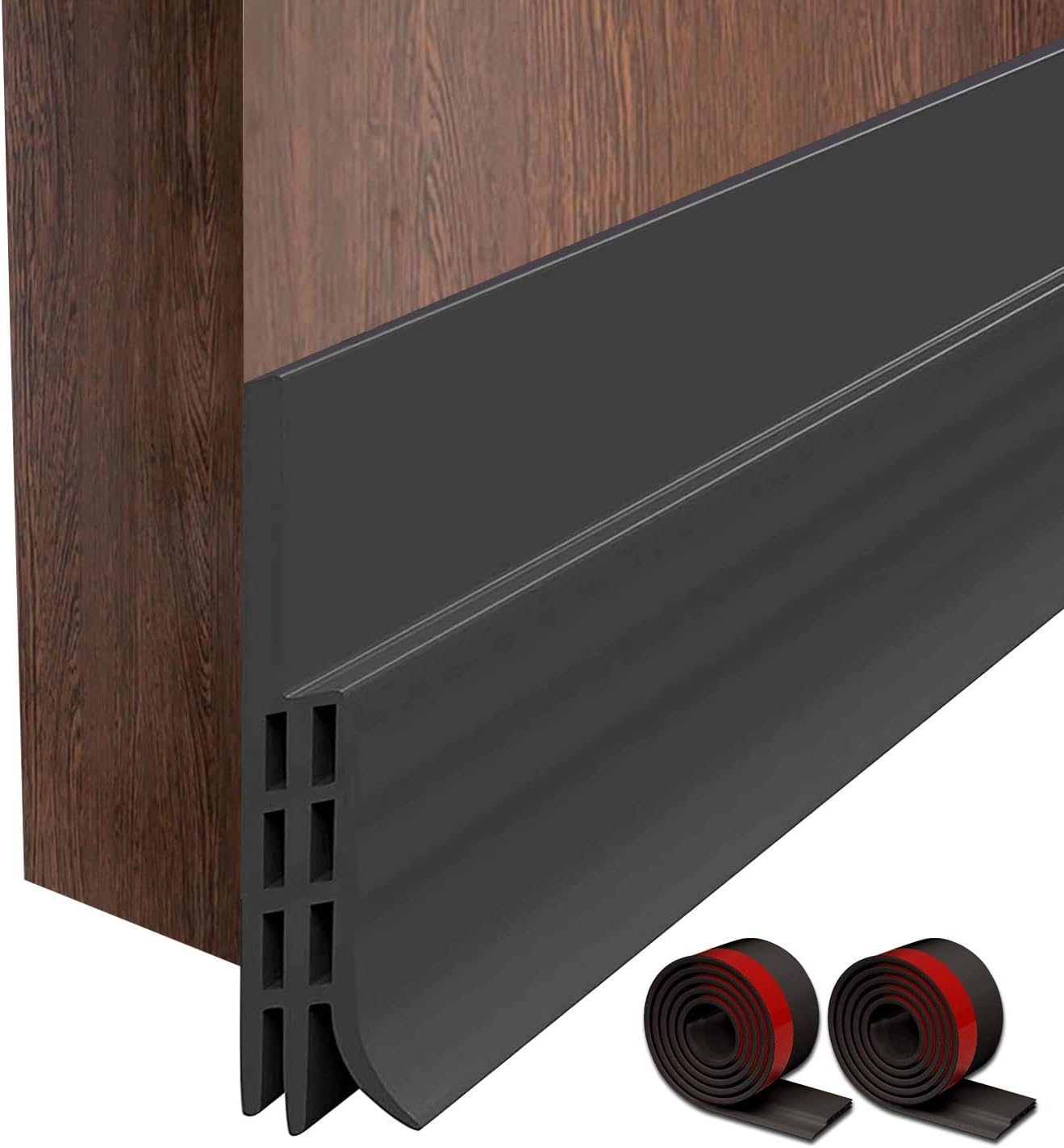 Draft Stoppers - Door Draft Stopper Door Sweep Door Sweep Seal Gap Up for Interior & Exterior Doors - Keeping Draft, Noise, Dust and Unwanted Animals Out,1.9