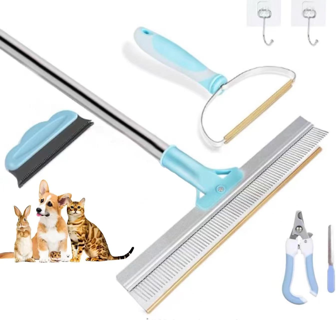 Photo 1 of ***MISSING HANDLE & ACCESSORIES*** Pet Hair Remover Set, Carpet rake for Removing pet Hair, Carpet Scraper, Three Different Sizes for Carpets, Sofas, Cars and Clothes