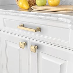 Amerdeco 10 Pack Brushed Brass Cabinet Pulls