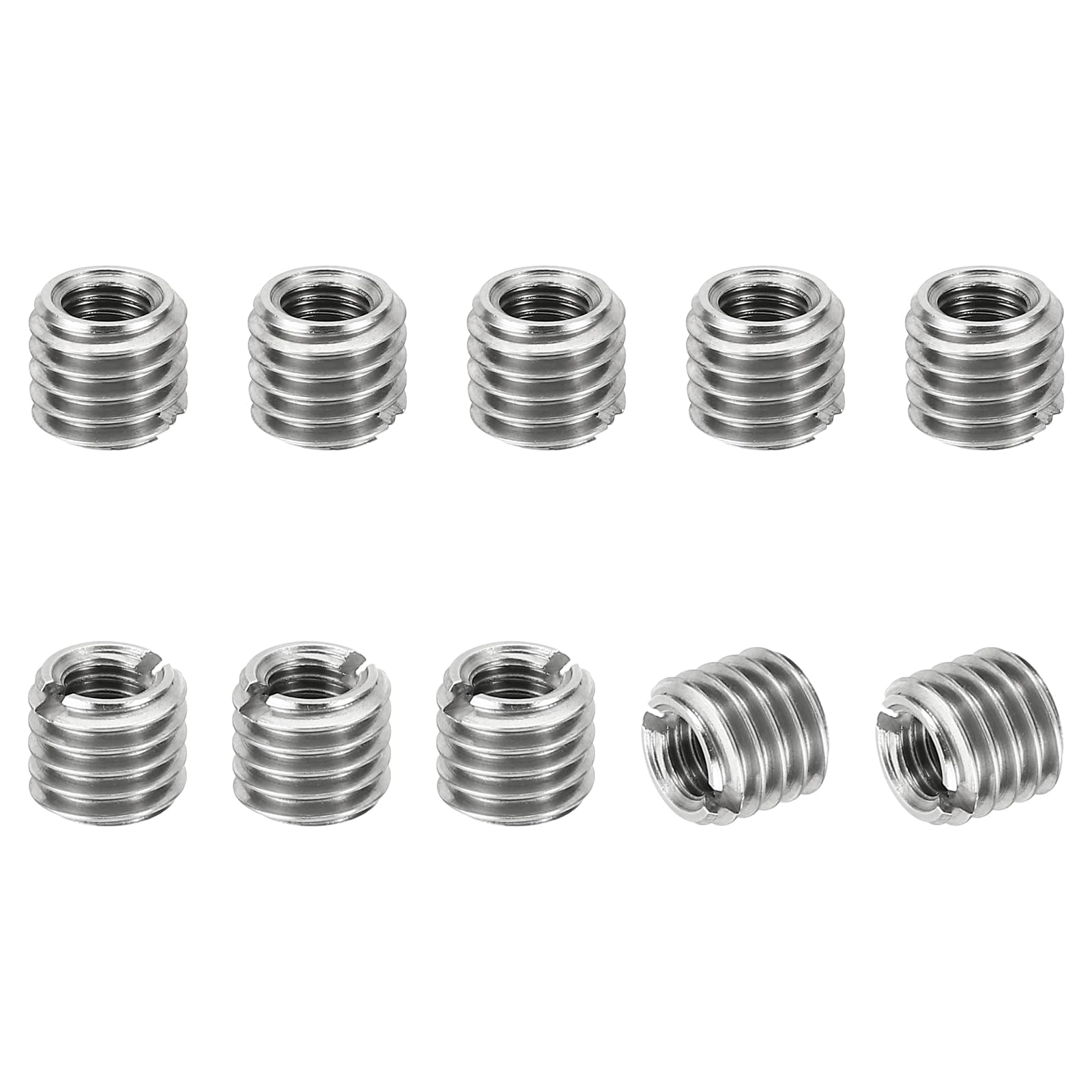 PATIKIL Thread Adapters Sleeve Reducing Nut, 10 Pcs M8x1.25 Male to M5x0.8 Female Repairing Insert Nut Screw Reducer Conversion Stainless Steel Fastener 7mm