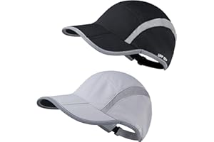 OTXNIREY 2 Pack Foldable Sports Hat for Men and Women with UPF 50+ Sun Protection Runner Cap Adjustable Washable Hat