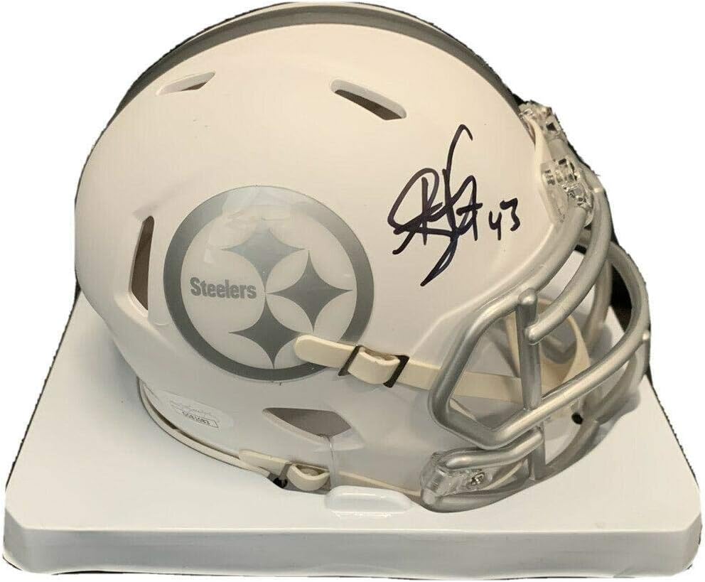 troy polamalu signed mini helmet