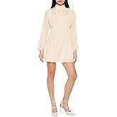 Forever 21 Womens Chiffon Peasant-Sleeve Mini Dress