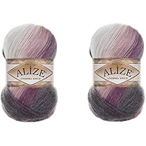 Alize Angora Gold Batik Yarn - 2 Skeins 200g 1204 Yards 20% Wool 80% Acrylic Turkish Knitting & Crochet Thread