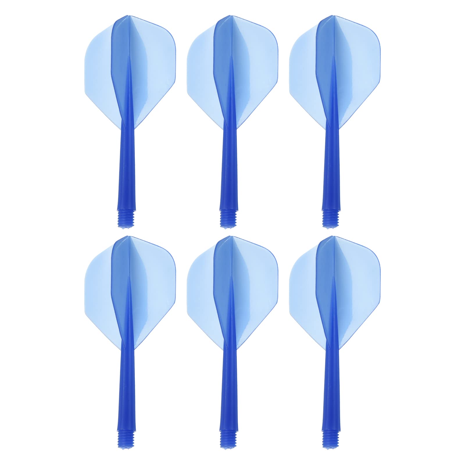 PATIKIL Integrated Dart Shaft & Flights, 6 Pack Durable Plastic Dart Flight Set, Transparent Blue
