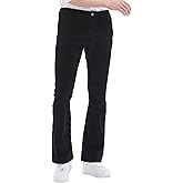 Wbestwind Men's Relaxed Vintage 60s 70s Corduroy Slim Bell Bottom Stretch Fit Classic Comfort Flared Flares Retro Leg Pants
