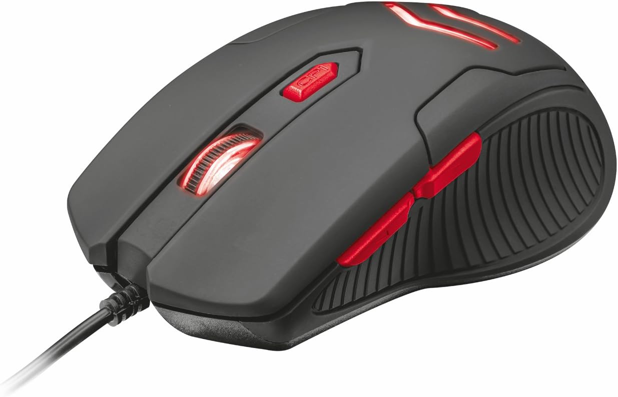 Trust Ziva Gaming Mouse With 6 Responsive Buttons 1000 3000 Dpi And Mousepad 2 X 300 Mm Black Amazon Co Uk Computers Accessories