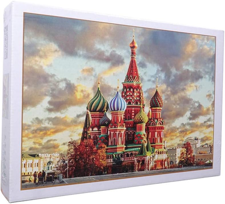 Mousmile Vasilli Cathedral Jigsaw Puzzles 1000 Piece for Adult Kids Educational Toys,Paper Wooden Puzzles,Simple DIY Art Wall Decoration,World Geography and Building (Vasilli Cathedral)