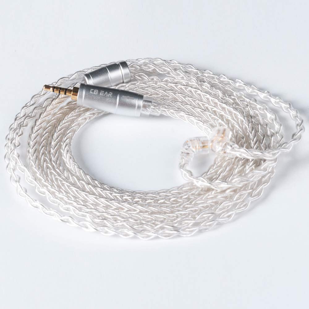 KINBOOFI KBEAR Detachable Upgrade Silver Plated Copper Earphone Cable, 8 Core Replacement IEM Cord Cable with TRRS Balanced Plug for KZ ZSN ZS10 PRO ZSN PRO ZSX AS16 CA4 A10