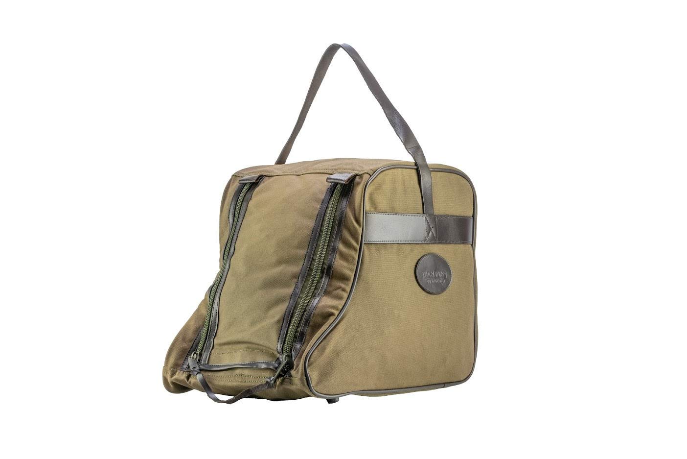 JACK PYKE Walking Boot Bag for Adults – Heavy Duty Cotton Canvas, Durable Boot Storage with Wipe Clean Base, Double Zips & Carry Handle – Hiking & Outdoor Travel Gear - Green