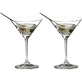 Riedel Vinum Martini Glasses - Crystal Glass, Dishwasher Safe, 2-Piece Set - Essential Home Bar Glassware 6416/77