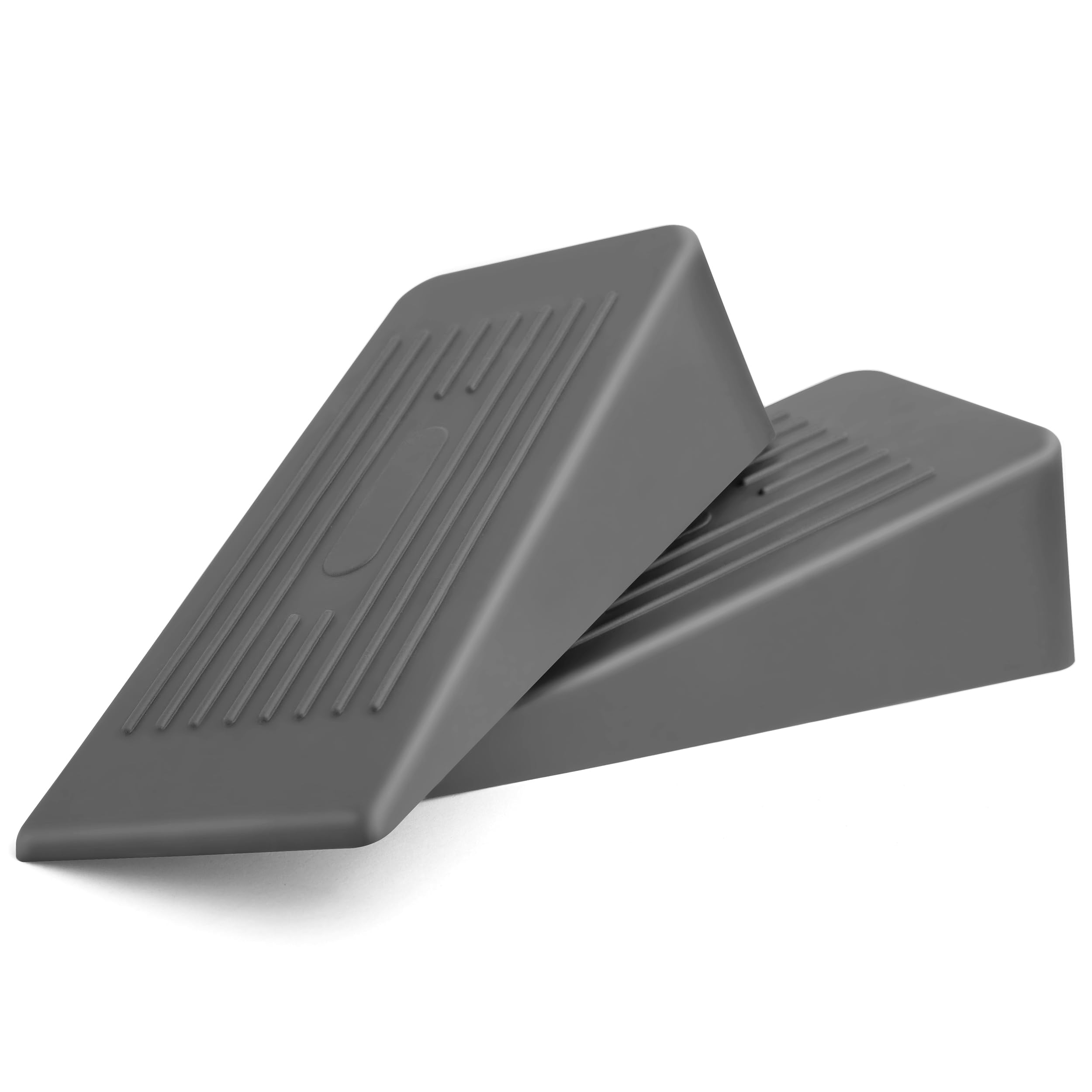 AFFIXERS Pack of 2 Large Door Stoppers for Floor Anti-Skid, Durable, and Heavy Duty Rubber Door Stops | Ideal for All Types of Surfaces |Grey Door Wedges Indoors