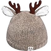 Goclothod Kids Cute Reindeer Antlers Hat Winter Warm Knitted Beanie Cap
