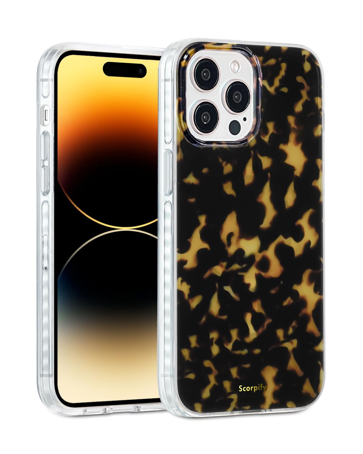 SCORPIFY for iPhone 13 Pro Case [Compatible with MagSafe] with Dark Brown Tortoise Shell Design, Cute Brown Magnetic Phone Cover for Women Girls, Slim Shockproof Bumper with Stylish Pattern