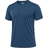 KINSWT Men's Swim Shirt Short Sleeve UPF 50+ Sun Protection UV SPF Rash Guard Moisture Wicking Quick Dry Shirts