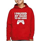 Tstars Funny Kids Gaming Apparel Hoodie Gifts for Gamers I Paused My Game to Be Here Hoodies