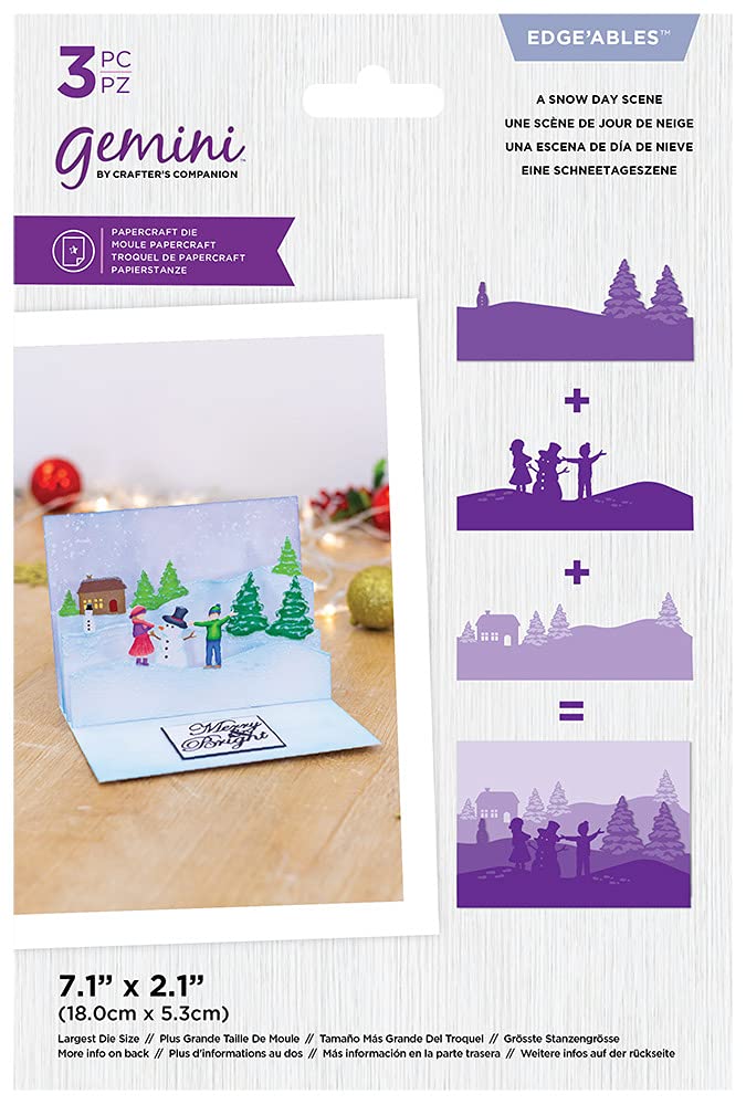Gemini Metal Die Set Christmas Edge'ables-A Snow Day Scene, Silver, One Size