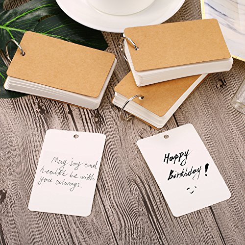 image for Pangda 250 Pieces Card Kraft Paper Study Cards Unruled Colored Pages w